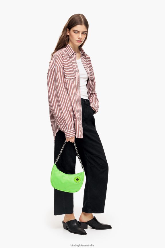 Accessories 4062VZ100 Neon Green Bimba Y Lola Nylon Moon Bag