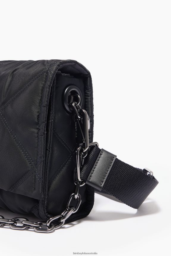Accessories 4062VZ106 Black Bimba Y Lola Nylon Crossbody Bag With Flap