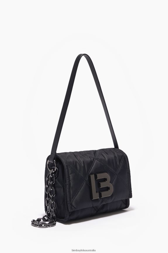 Accessories 4062VZ108 Black Bimba Y Lola Nylon Crossbody Bag With Flap