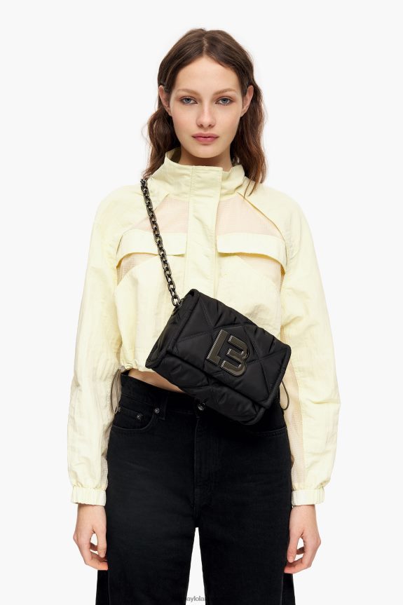Accessories 4062VZ108 Black Bimba Y Lola Nylon Crossbody Bag With Flap