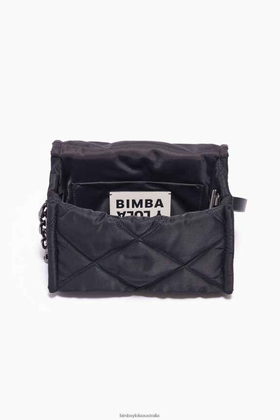 Accessories 4062VZ108 Black Bimba Y Lola Nylon Crossbody Bag With Flap