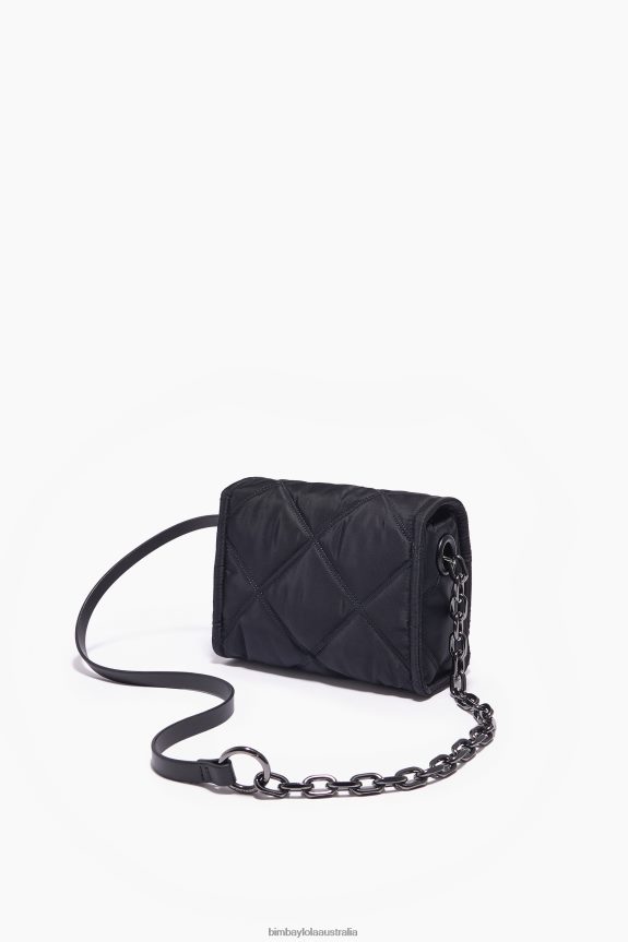 Accessories 4062VZ108 Black Bimba Y Lola Nylon Crossbody Bag With Flap
