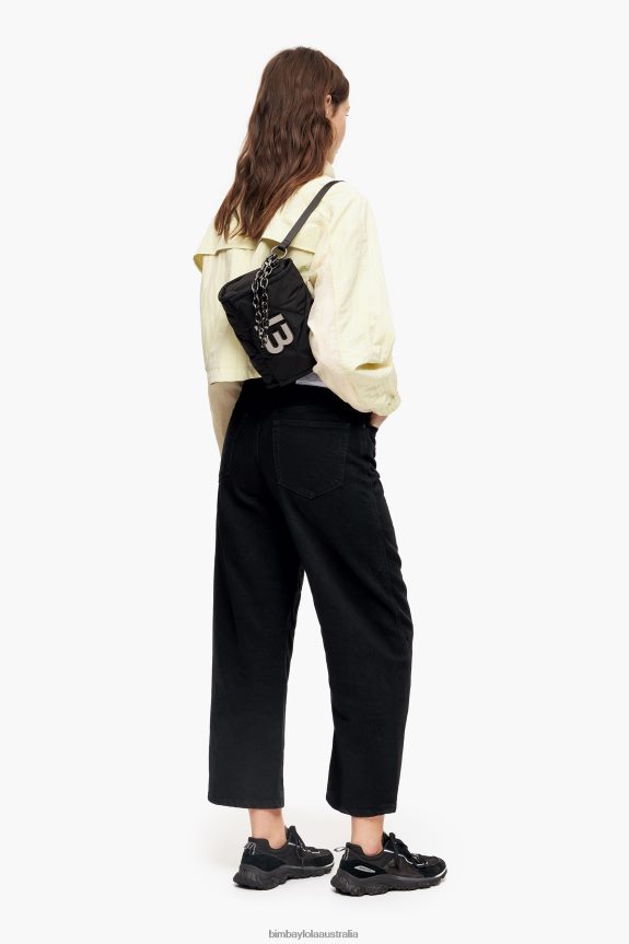 Accessories 4062VZ108 Black Bimba Y Lola Nylon Crossbody Bag With Flap