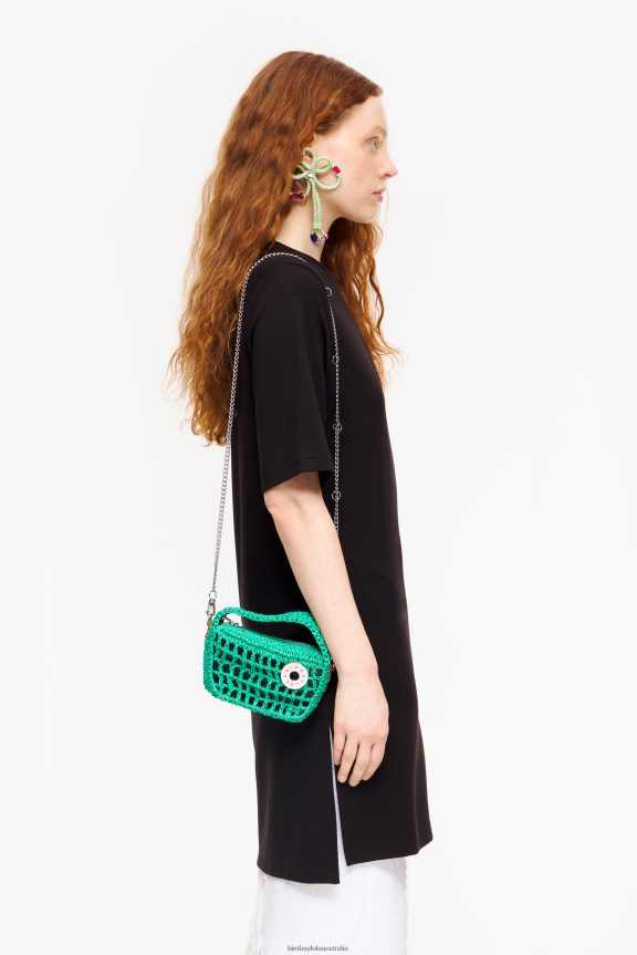 Accessories 4062VZ10 Green Bimba Y Lola Raffia Hobo Bag