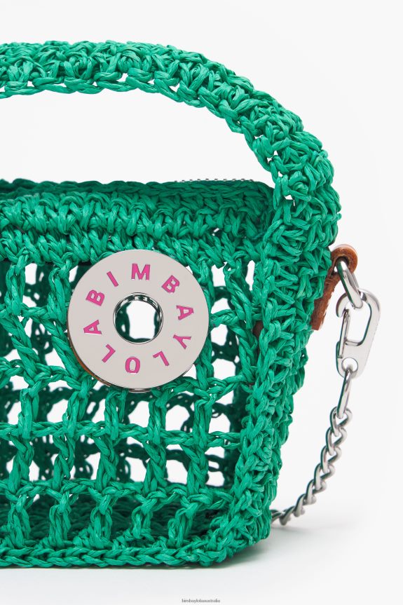 Accessories 4062VZ10 Green Bimba Y Lola Raffia Hobo Bag