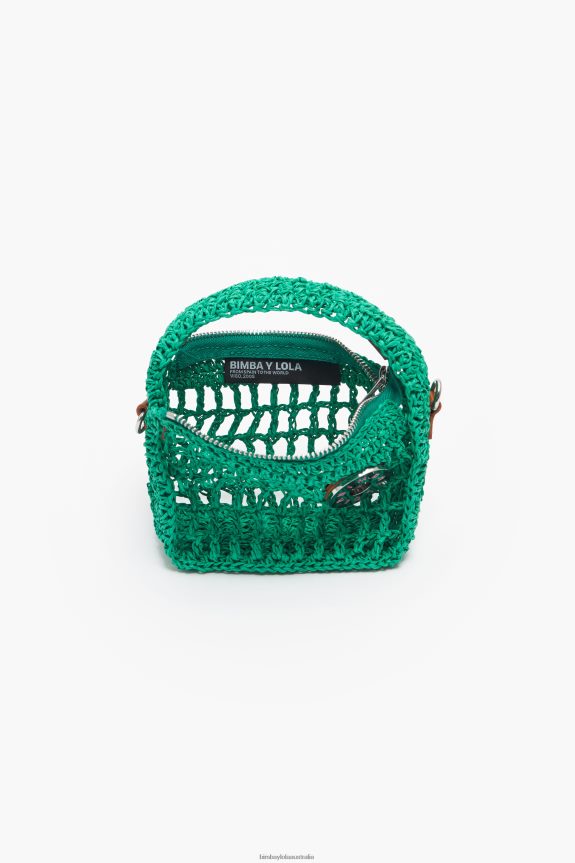 Accessories 4062VZ10 Green Bimba Y Lola Raffia Hobo Bag