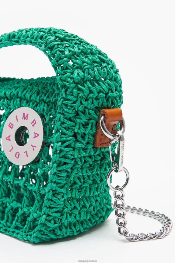 Accessories 4062VZ10 Green Bimba Y Lola Raffia Hobo Bag