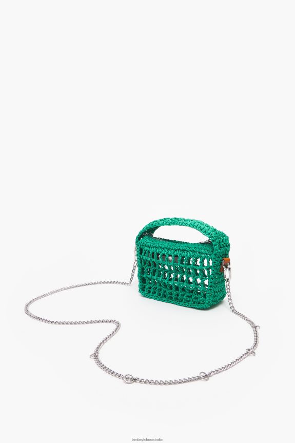 Accessories 4062VZ10 Green Bimba Y Lola Raffia Hobo Bag