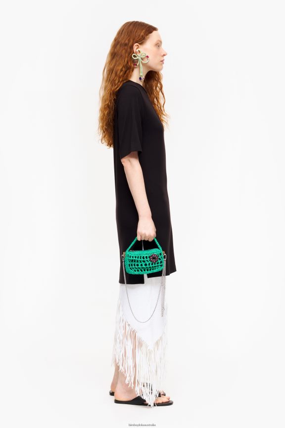Accessories 4062VZ10 Green Bimba Y Lola Raffia Hobo Bag