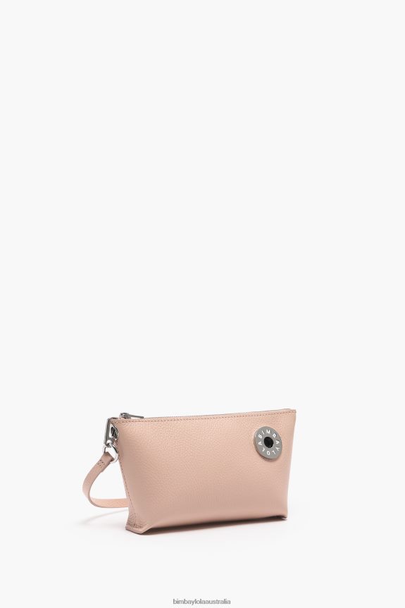 Accessories 4062VZ11 Pale Pink Bimba Y Lola Leather Trapezium Crossbody Bag