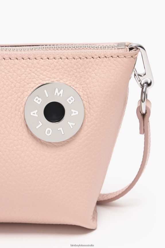 Accessories 4062VZ11 Pale Pink Bimba Y Lola Leather Trapezium Crossbody Bag