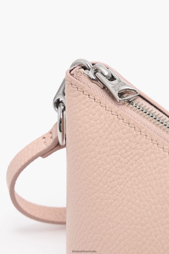 Accessories 4062VZ11 Pale Pink Bimba Y Lola Leather Trapezium Crossbody Bag