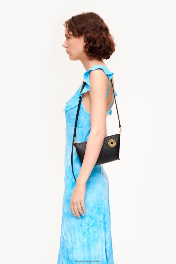 Accessories 4062VZ12 Black Bimba Y Lola Leather Trapezium Crossbody Bag