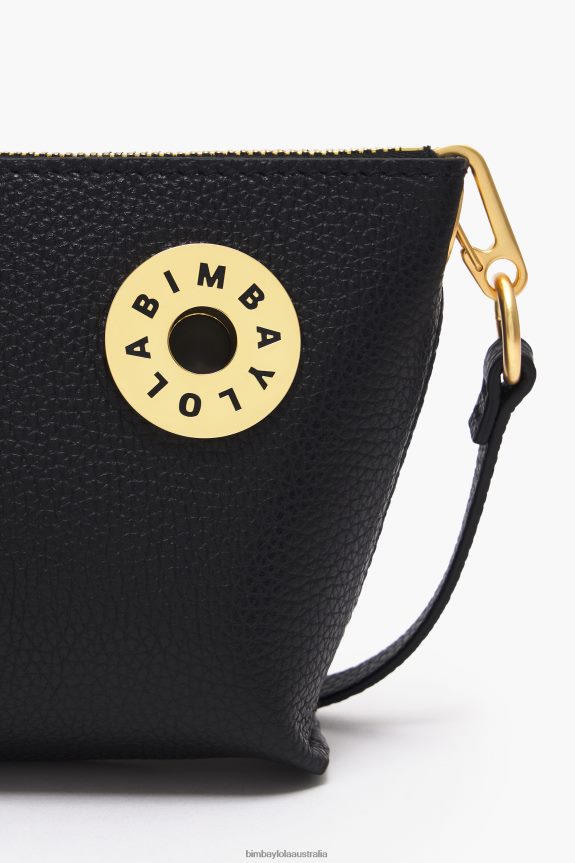 Accessories 4062VZ12 Black Bimba Y Lola Leather Trapezium Crossbody Bag