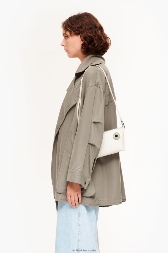 Accessories 4062VZ13 Off-White Bimba Y Lola Leather Trapezium Crossbody Bag
