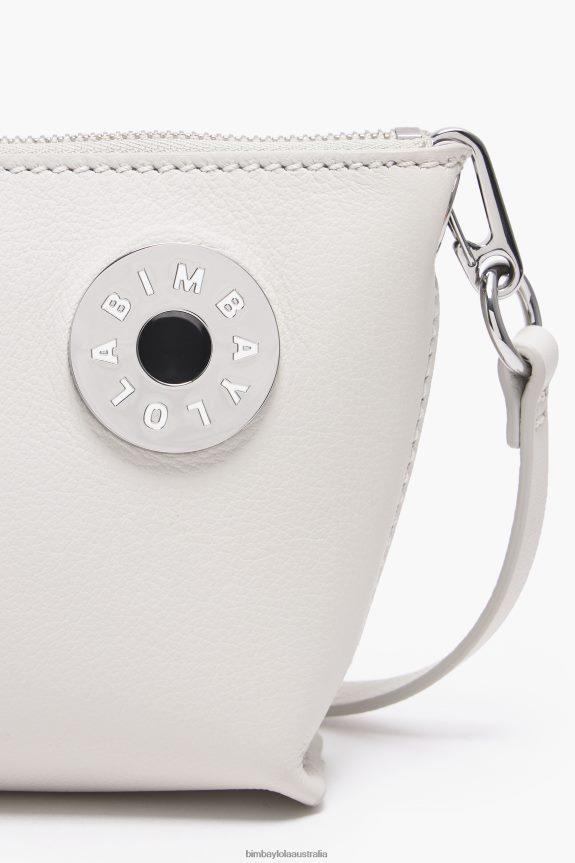 Accessories 4062VZ13 Off-White Bimba Y Lola Leather Trapezium Crossbody Bag