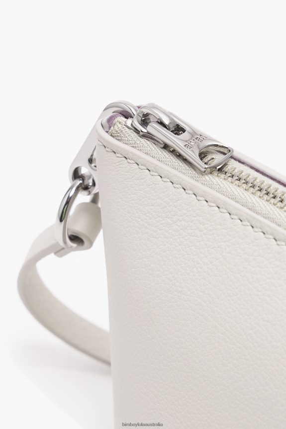 Accessories 4062VZ13 Off-White Bimba Y Lola Leather Trapezium Crossbody Bag