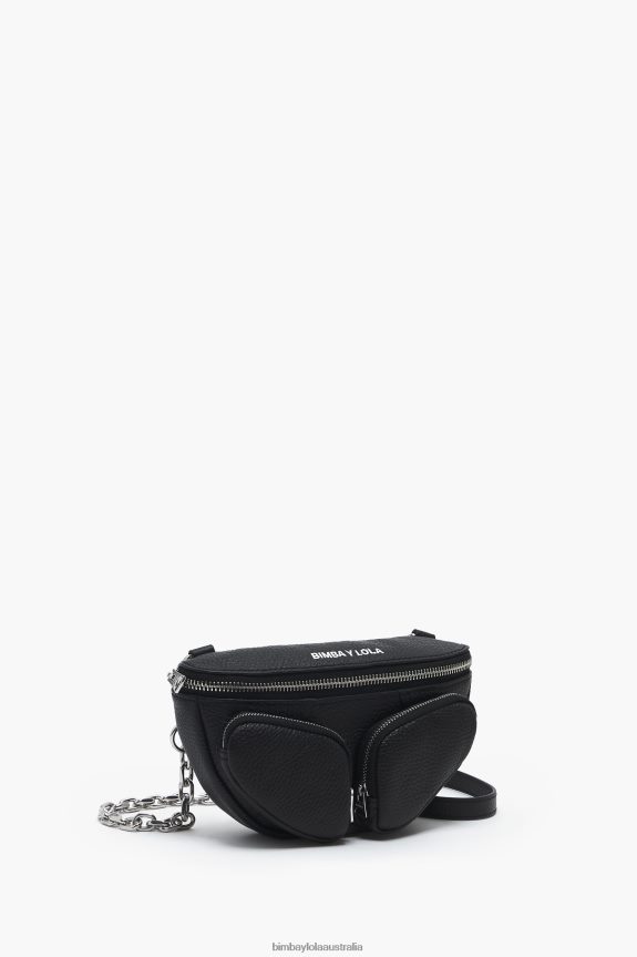 Accessories 4062VZ14 Black Bimba Y Lola Leather Pocket Bumbag
