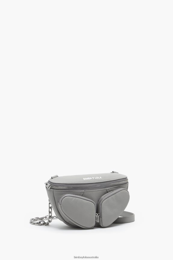 Accessories 4062VZ15 Gray Bimba Y Lola Leather Pocket Bumbag