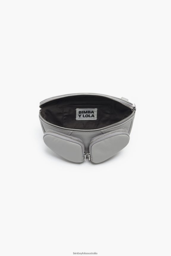 Accessories 4062VZ15 Gray Bimba Y Lola Leather Pocket Bumbag