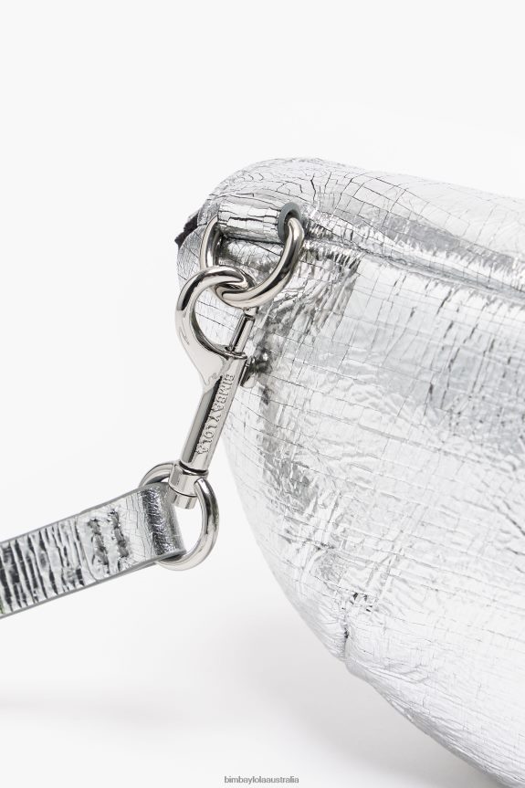Accessories 4062VZ172 Silver Bimba Y Lola Leather Pocket Bumbag