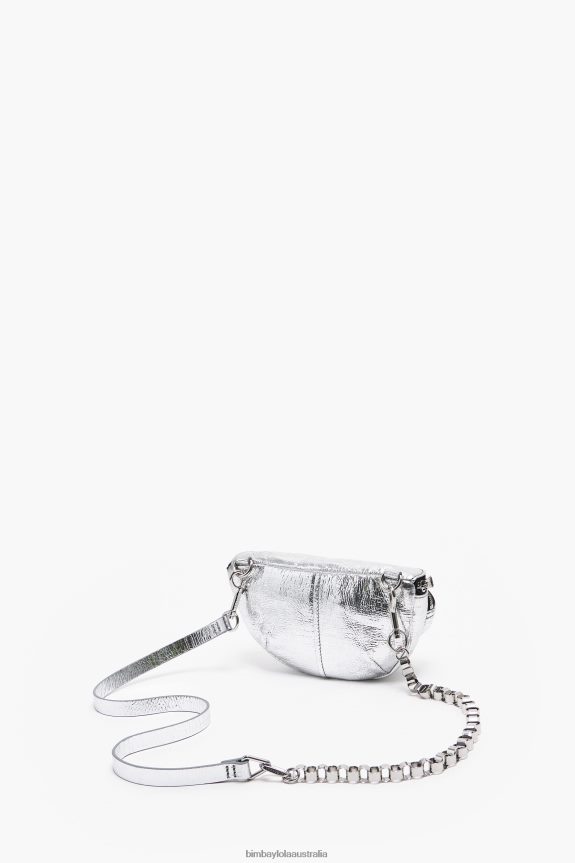 Accessories 4062VZ172 Silver Bimba Y Lola Leather Pocket Bumbag