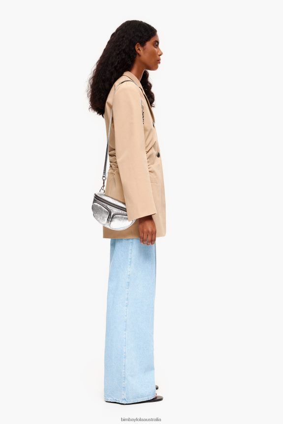 Accessories 4062VZ172 Silver Bimba Y Lola Leather Pocket Bumbag