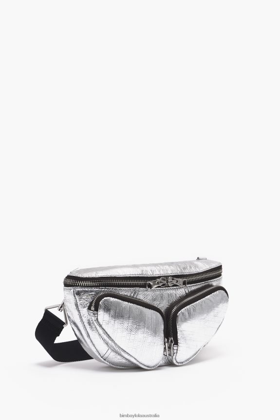 Accessories 4062VZ17 Silver Bimba Y Lola Leather Pocket Bumbag