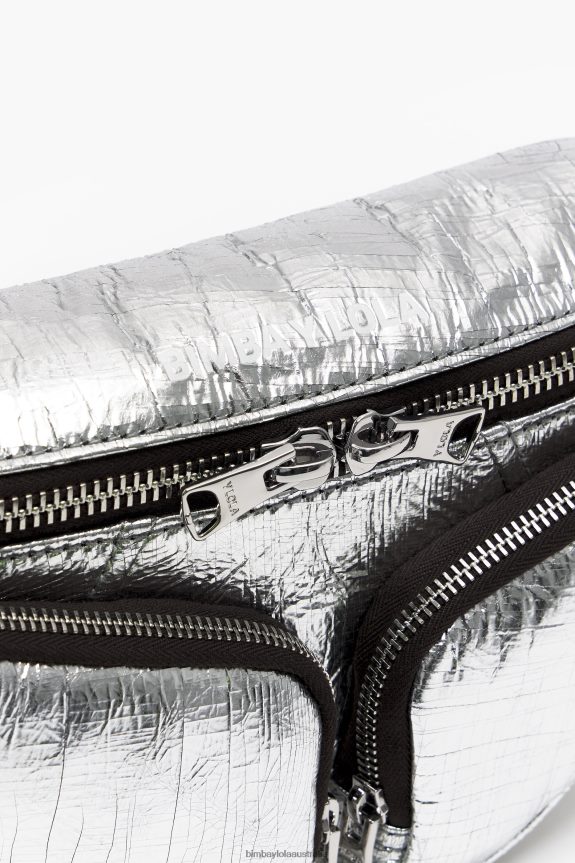 Accessories 4062VZ17 Silver Bimba Y Lola Leather Pocket Bumbag