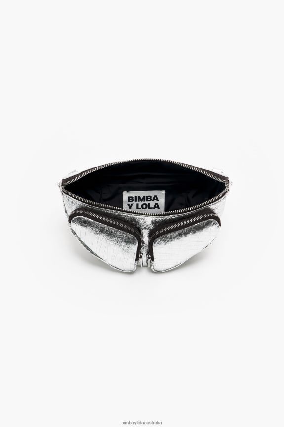Accessories 4062VZ17 Silver Bimba Y Lola Leather Pocket Bumbag