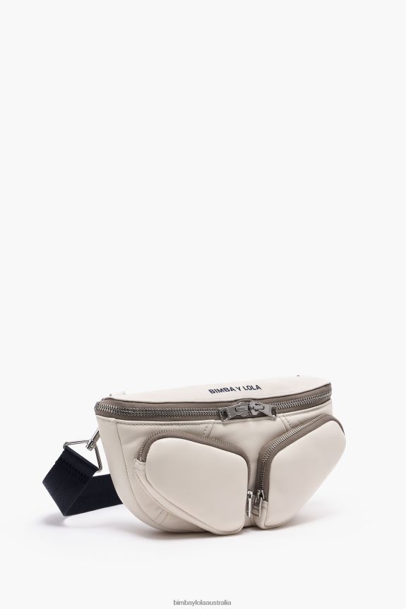 Accessories 4062VZ19 White Bimba Y Lola Leather Pocket Bumbag