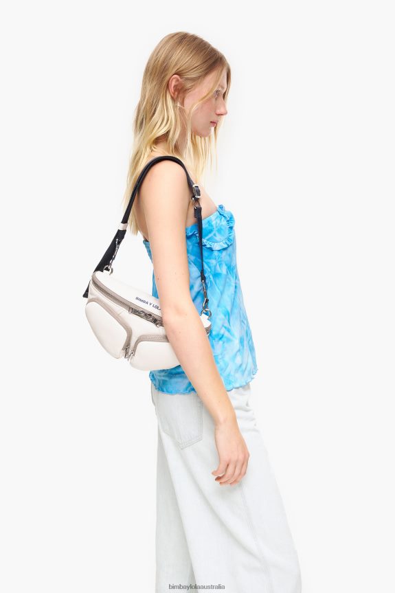 Accessories 4062VZ19 White Bimba Y Lola Leather Pocket Bumbag