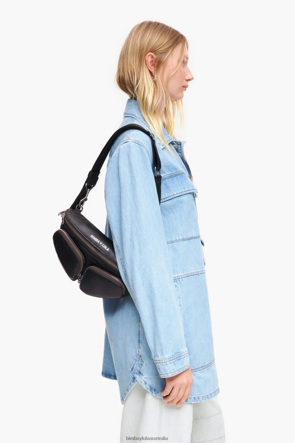 Accessories 4062VZ20 Black Bimba Y Lola Leather Pocket Bumbag