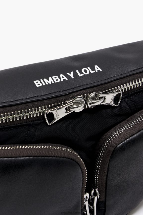 Accessories 4062VZ20 Black Bimba Y Lola Leather Pocket Bumbag