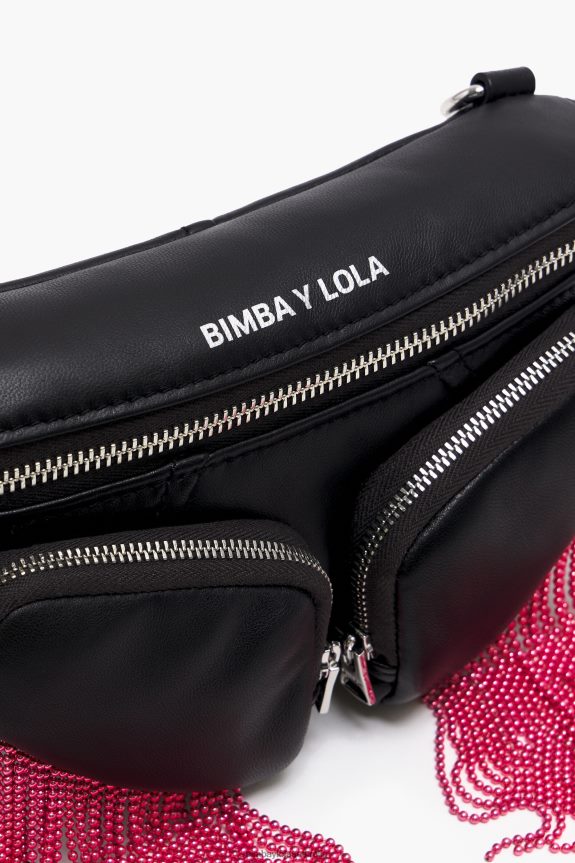 Accessories 4062VZ21 Black Bimba Y Lola Leather Pocket Bumbag