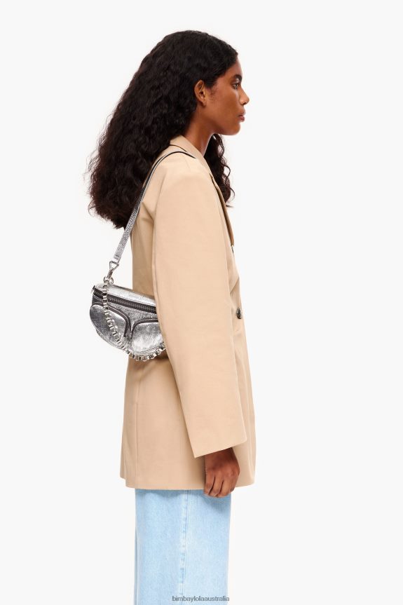 Accessories 4062VZ23 Silver Bimba Y Lola Leather Pocket Bumbag