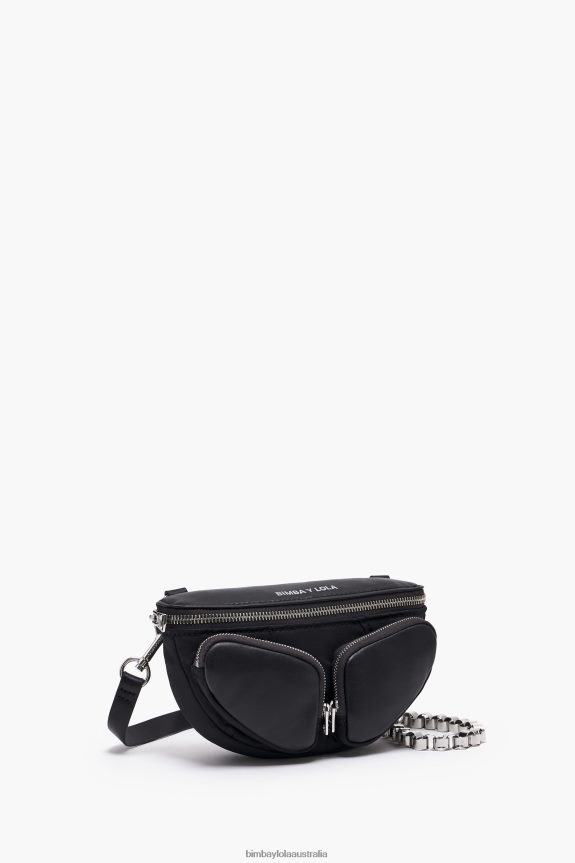 Accessories 4062VZ24 Black Bimba Y Lola Leather Pocket Bumbag