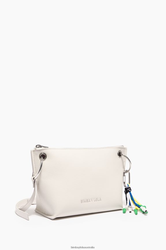 Accessories 4062VZ42 White Bimba Y Lola Leather Crossbody Bag