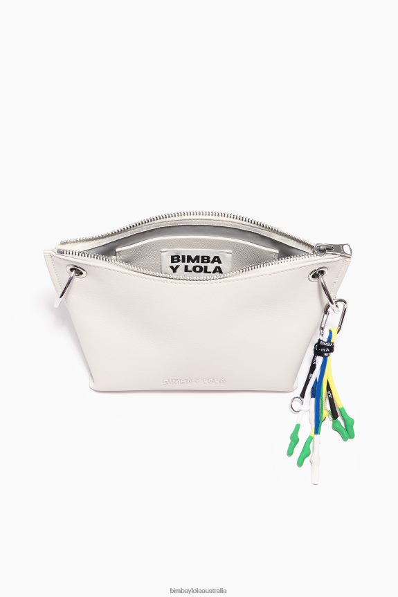 Accessories 4062VZ42 White Bimba Y Lola Leather Crossbody Bag