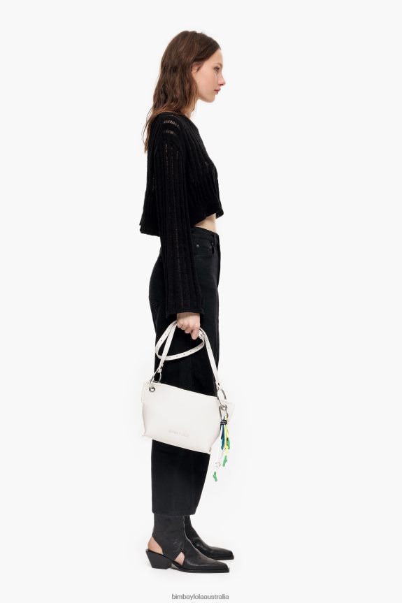 Accessories 4062VZ42 White Bimba Y Lola Leather Crossbody Bag
