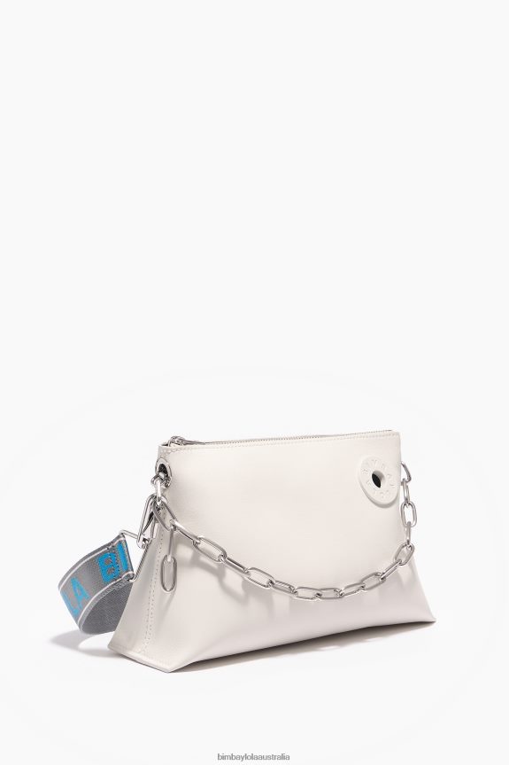 Accessories 4062VZ44 Off-White Bimba Y Lola Leather Trapezium Bag