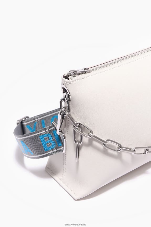 Accessories 4062VZ44 Off-White Bimba Y Lola Leather Trapezium Bag