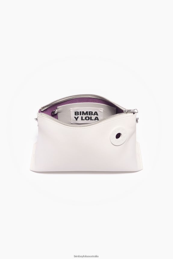 Accessories 4062VZ44 Off-White Bimba Y Lola Leather Trapezium Bag