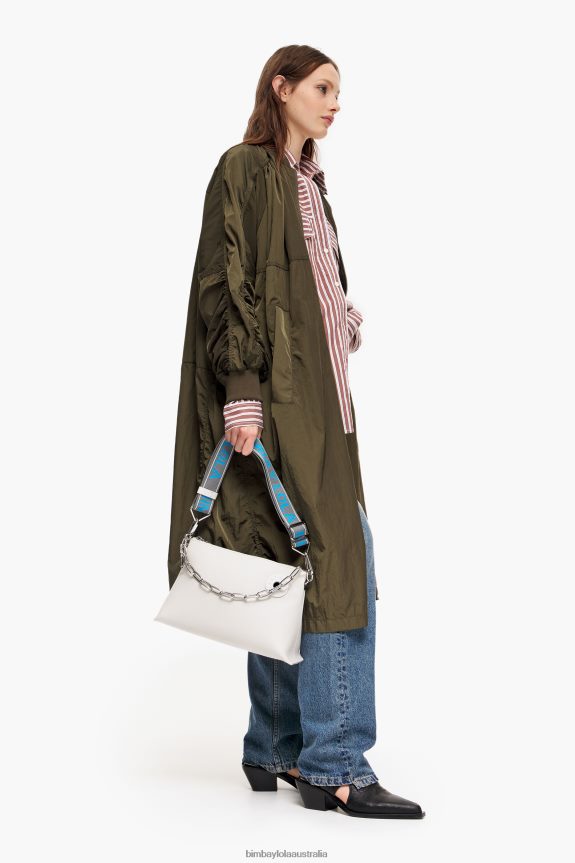 Accessories 4062VZ44 Off-White Bimba Y Lola Leather Trapezium Bag