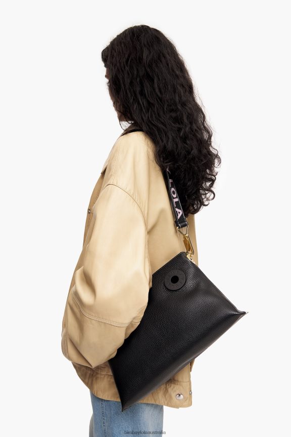 Accessories 4062VZ46 Black Bimba Y Lola Leather Trapezium Bag