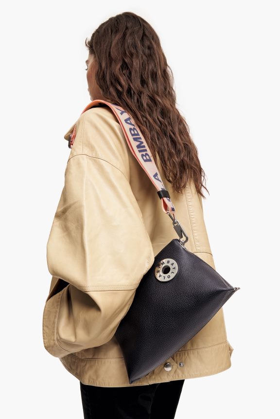 Accessories 4062VZ47 Black Bimba Y Lola Leather Trapezium Bag