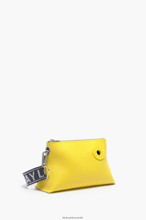 Accessories 4062VZ48 Yellow Bimba Y Lola Leather Trapezium Bag