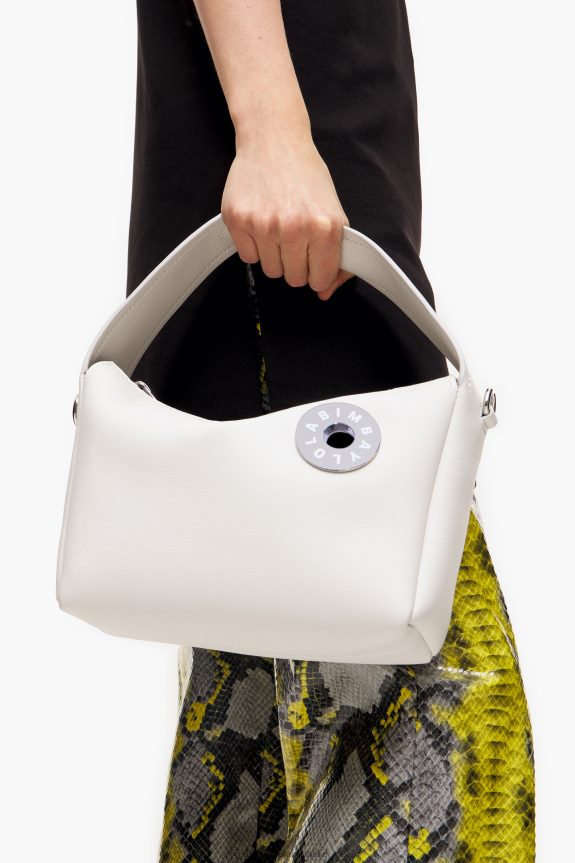 Accessories 4062VZ52 White Bimba Y Lola Leather Hobo Bag
