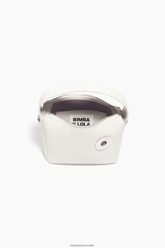 Accessories 4062VZ52 White Bimba Y Lola Leather Hobo Bag