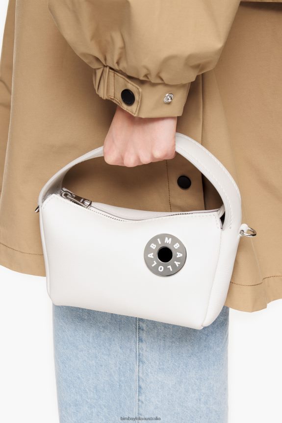 Accessories 4062VZ53 White Bimba Y Lola Leather Hobo Bag